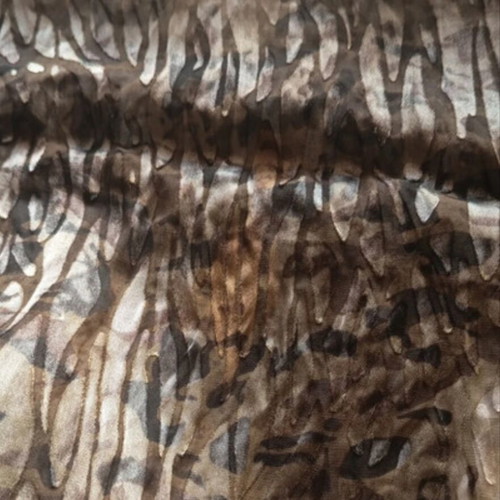 Lussile women's silk scarf used, beige and brown with beads