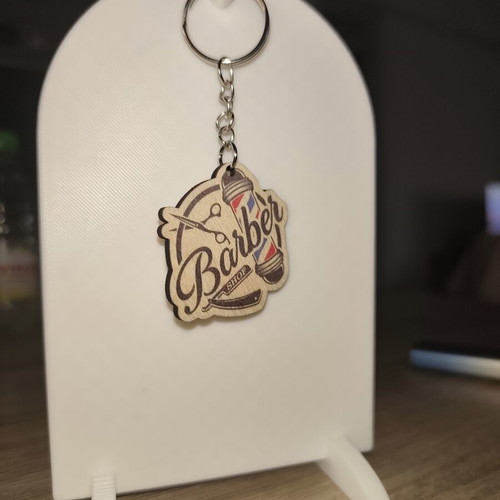 Barber Shop wooden keychain new, print and cut design