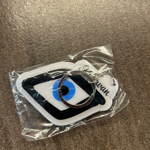 Karavan keychain new, eye design white and blue