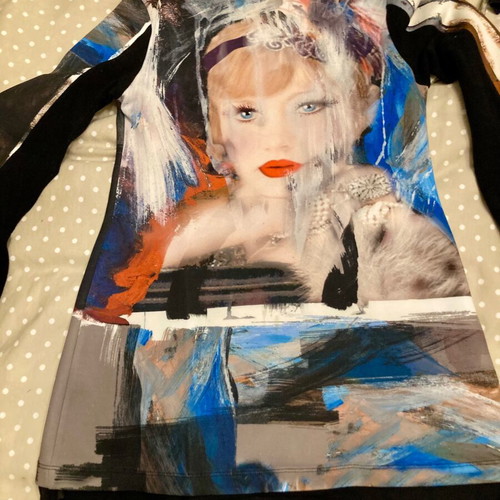 Denny Rose blouse used, blue and black, size S