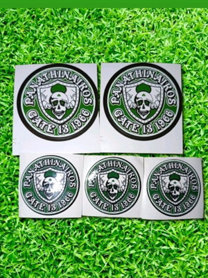 Panathinaikos round stickers, pack of 5, refurbished