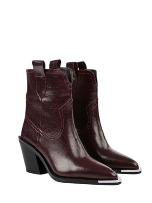 Μποτάκια σαν καινούργια μπορντό δερμάτινα μέγεθος 40 καουμπόικες