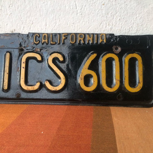 California license plate 1963 used, authentic