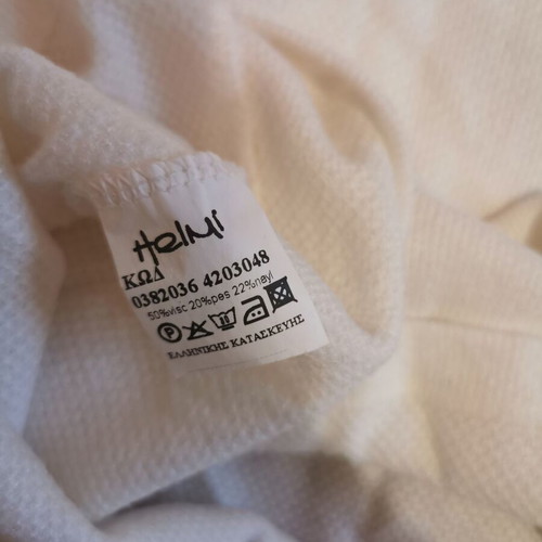 White knitted Helmi blouse with bell sleeves, size L, like new