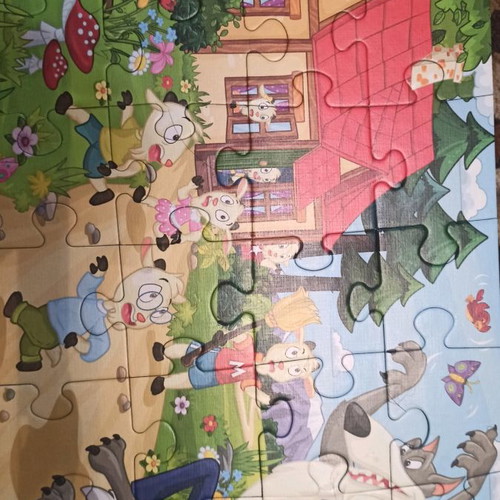 Puzzle 24 pieces maxi The Wolf and the 7 Kids used