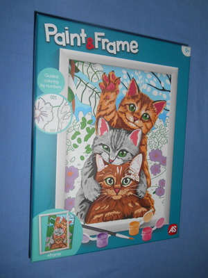 Paint & Frame Funny Kitties paint by numbers set new