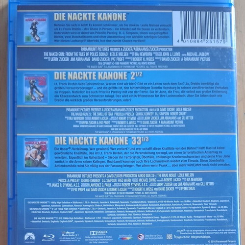 The Naked Gun Trilogy Blu-ray set like new, comedy crime
