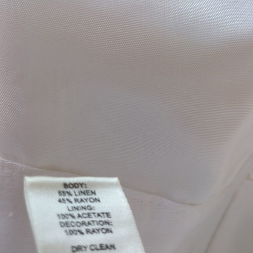 Ann Taylor LOFT A-line linen-blend skirt new with black embroidery