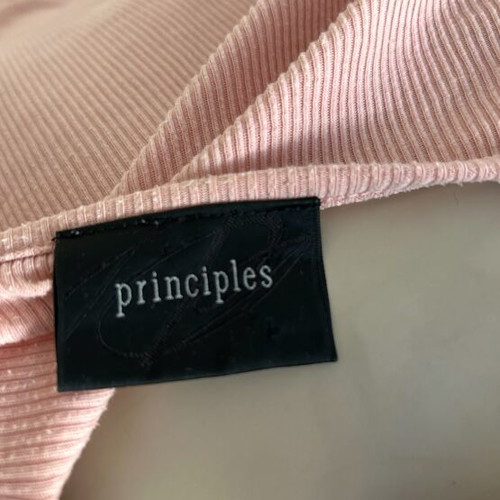 Pink thin long-sleeve Principles blouse like new, size M
