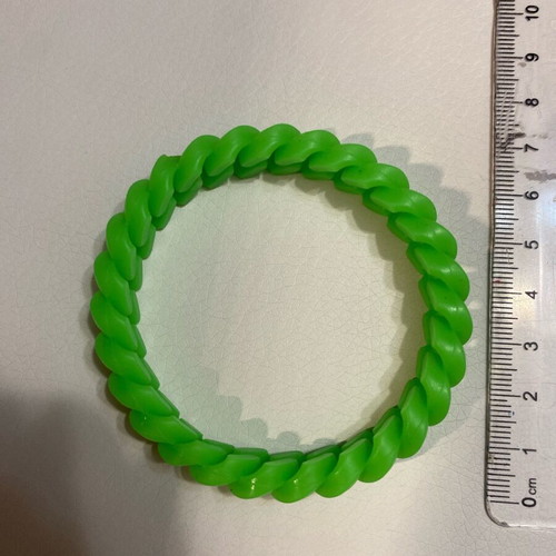 Silicone bracelets like new, green phosphorescent and orange