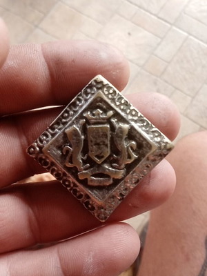 Traditional 19th Century Handmade Amulet with Heraldic Lions used