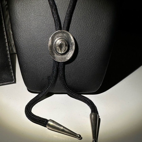 Vintage steel necklace with adjustable choker cap