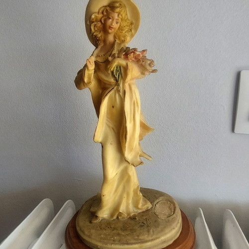 Vintage woman figurine 1900, antique decoration