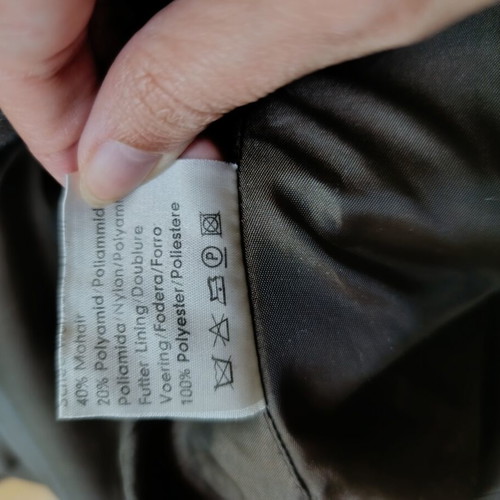 Sleeveless wool coat C&A used, brown, mohair blend