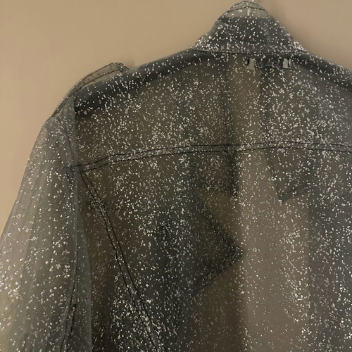 Studio 83 see through jacket turquoise like new, one size
