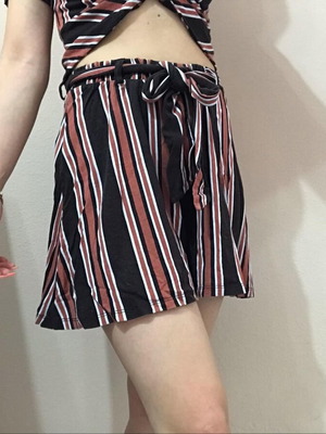 Striped shorts Pink Woman size XSmall used, black and rust