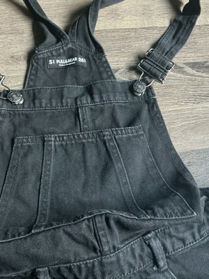 Denim playsuit shorts black Pull & Bear like new