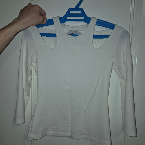 BSB blouse with shoulder cutouts like new, white, size S