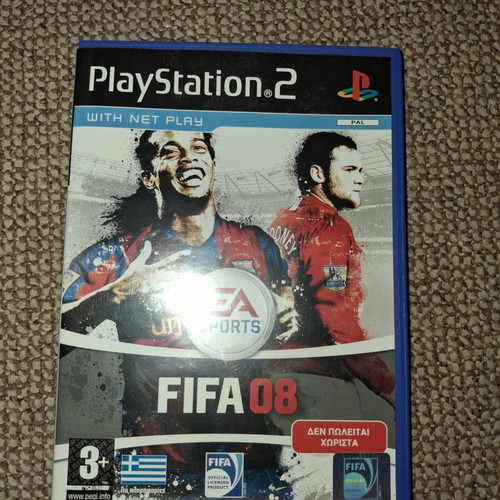 FIFA 08 Playstation 2 game used, Greek edition