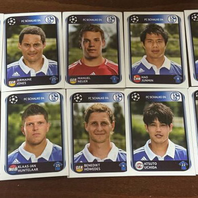 Schalke 2010-2011 Champions League stickers like new, full set