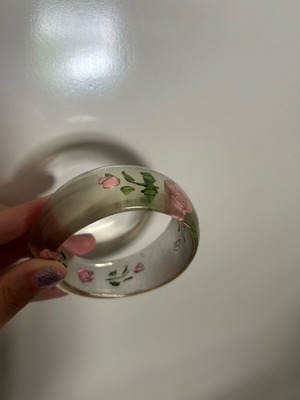 Transparent bracelet with flowers like new
