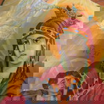 Παναγία ζωγραφιστή εικόνα σε ξύλο μεταχειρισμένη