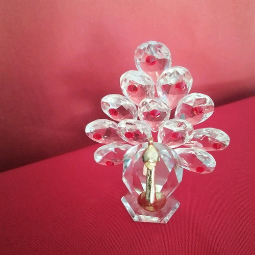 Crystal peacock new, elegant decorative with bronze
