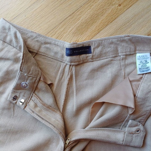 Marks & Spencer wide pants used, beige with belt, size 38
