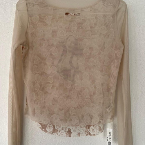 Intimissimi transparent mesh top new, size S, beige