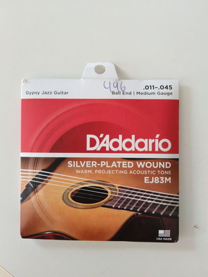 D'Addario EJ83M guitar strings new for gypsy jazz guitar