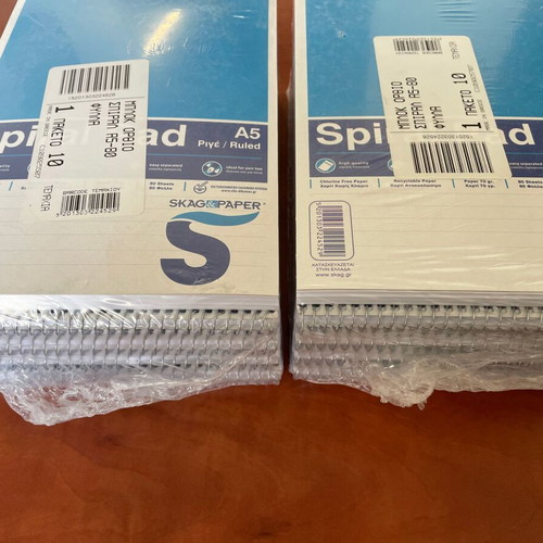 Skag A5 Ruled Spiral Notebook 80 Sheets new, pack of 10