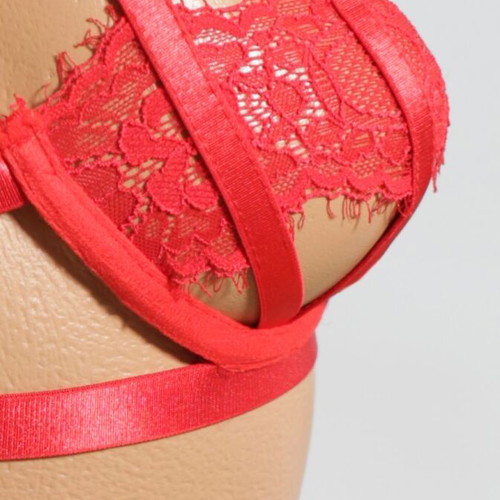 Two-piece lace lingerie set red new