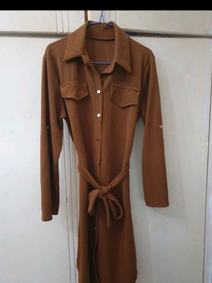 Dress with buttons like new, one size, brown