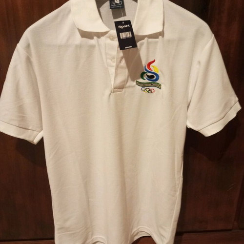 Collectible white men's polo shirt new, size L