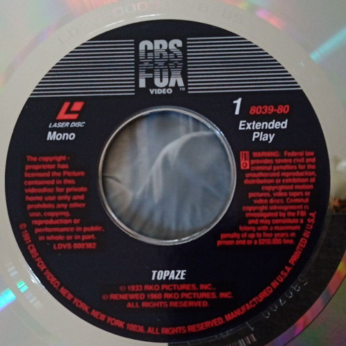 Topaze 1933 LaserDisc like new, drama