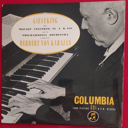 Gieseking Mozart Concerto No. 23 in A Major K.488 10" LP
