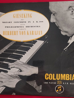 Gieseking Mozart Concerto No. 23 in A Major K.488 10" LP