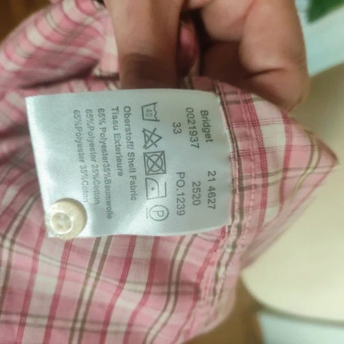 Schöffel pink women's shirt with check pattern like new, S/M