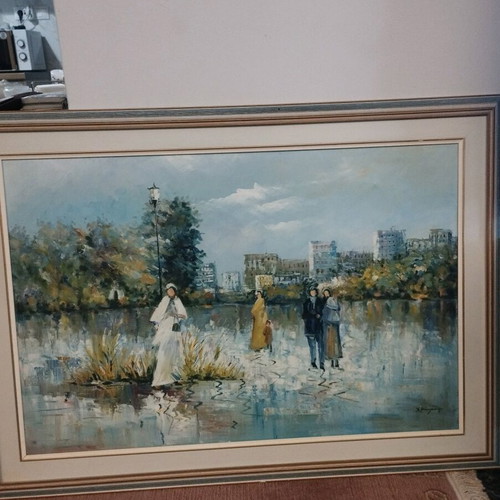 Painting The Walk used on canvas with wooden frame