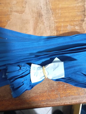 Zippers separable new, plastic blue royal, pack of 12, 75 cm