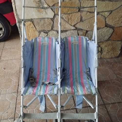 Maclaren double stroller used with reclining backs