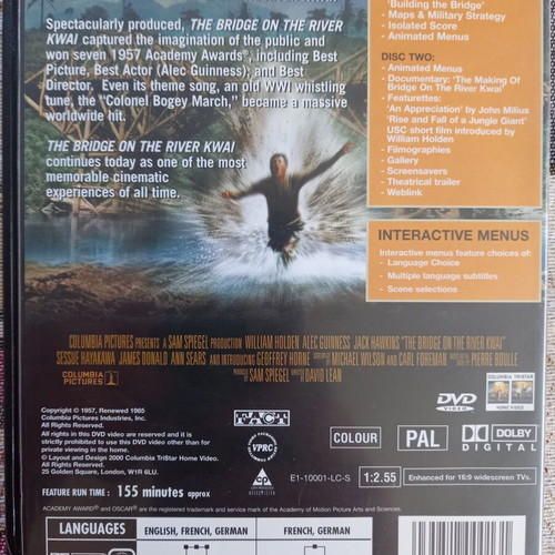 The Bridge on the River Kwai DVD like new, adventure drama, subtitles