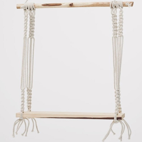 Boho macrame wall shelf, handmade