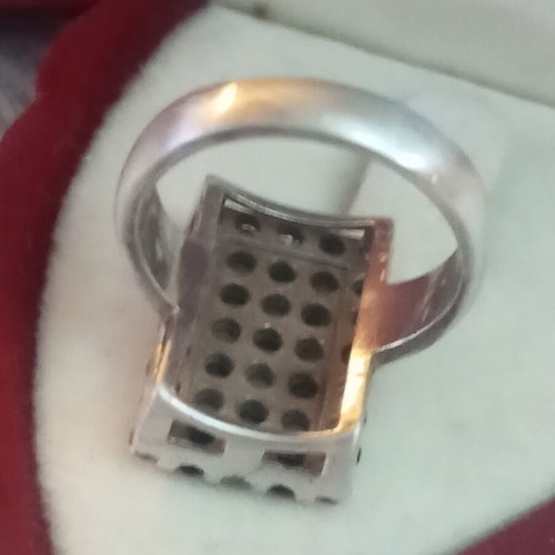 925 silver ring with synthetic sapphires and zircon, size 54