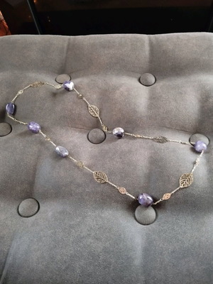 Necklace new purple and gold