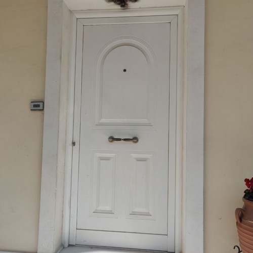 Aluminium exterior door with frame