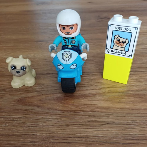 Lego Duplo police officer with motorcycle like new