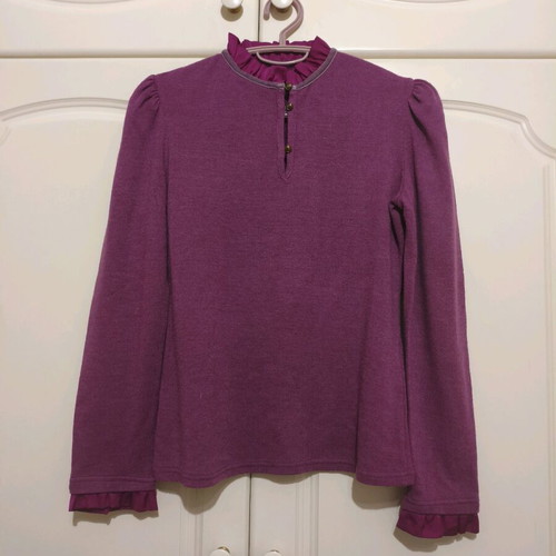 Bill Cost purple long-sleeve blouse with ruffles like new