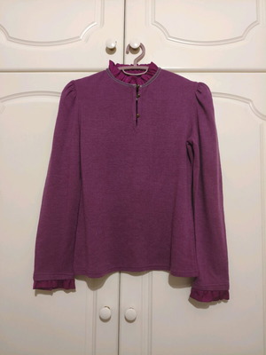 Bill Cost purple long-sleeve blouse with ruffles like new