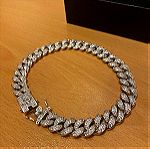  APORRO "ICED OUT SILVER CUBAN" (ANKLET)